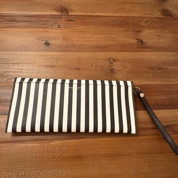 Henri Bendel Black and White Striped Clutch - Picture 3 of 5